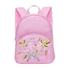 Рюкзак школьный  розовые горохи,22*32*15см, 1 отделение, 1 карман, укрепленная спинка Grizzly