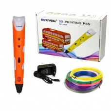 Для творчества Ручка 3D пластик ABS - 3 цвета, оранжевая, картонная упаковка Myriwell