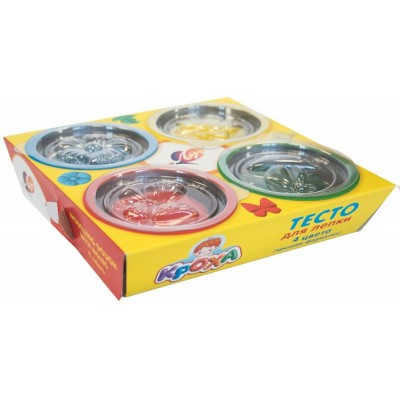 Тесто для лепки  4 цвета (крышки-формочки) Луч