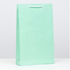 Пакет Бумажный ламинир. Зеленый 40,5х24,8х9 см