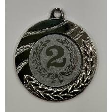 Медаль Металлическая 2 место, без ленты 4 см