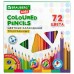 Карандаши 72цв. пластик KIDS, трехгранный корпус, грифель мягкий 3 мм, Brauberg