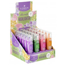 Маркер текстовыделитель  Aromatic 1-3,5 мм АССОРТИ пастель скошенный прозрачный корпус Lorex
