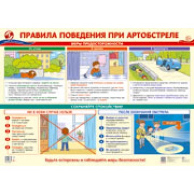 Плакат  А2. Правила поведения при артобстреле 480х680 мм