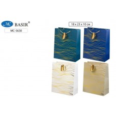 Пакет BASIR/Бумажный плотный с блестками МИКС 18х23х10 см