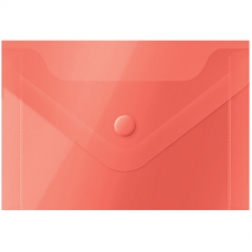 Папка -конверт на кнопке А7 (74*105мм), 150мкм, пластик, красная OfficeSpace