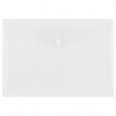 Папка -конверт на кнопке  А4, 150мкм, пластик, прозрачная, бесцветная Стамм