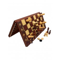  Шахматы деревянные 3в1 (поле 29 см) шахматы-магн., дерево, шашки-пласт. без магн. (Арт. P00033)