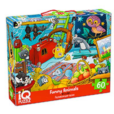  IQ Пазл с развивающей игрой 60 эл. Забавные зверушки 4+