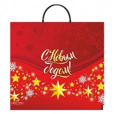 Пакет полиэтиленовый Золотые звезды НГ 37х35 (90)с пласт.ручками