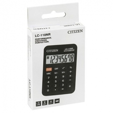 Калькулятор 8-разряд  карманный , LC-110NR, МАЛЫЙ (89х59 мм), питание от батарейки, ЧЕРНЫЙ Citizen