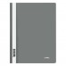 Папка скоросшиватель пластик.с прозрачным верхом  А4, 180мкм, серая Стамм