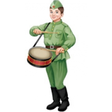 Плакат Двухсторонний Мальчик-барабанщик в военной форме 515х245 мм