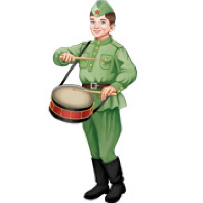 Плакат Двухсторонний Мальчик-барабанщик в военной форме 515х245 мм