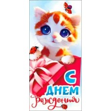 Конверт для денег С днем рождения! 82х171 мм