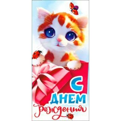 Конверт для денег С днем рождения! 82х171 мм