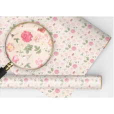 Упаковочная бумага Глянцевая розы и мелкие цветочки 70х100 см