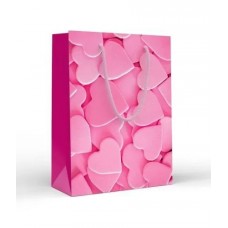 Пакет Бумажный Розовые сердечки 135х180х60 мм (MS)