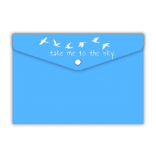 Папка -конверт на кнопке А7,для карт и визиток пластиковая
