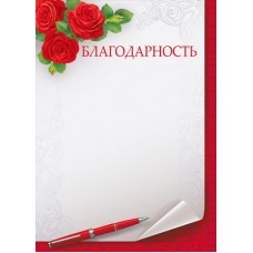 Благодарность Без символики (для принтера) 205х292 мм