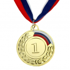 Медаль Металлическая 1 место, с лентой d-5см