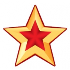 Украшение Звезда патриотическая - 1. Двухсторонняя 70х70 мм