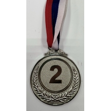 Медаль Металлическая 2 место, с лентой, 5,5 см