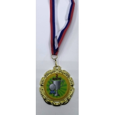Медаль Металлическая 2 место, с лентой d=6,5 мм