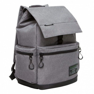 Рюкзак школьный  серый,29х43х15 см.отдел для ноутбука Grizzly