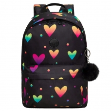 Рюкзак школьный  Радужные сердечки,рассчитан на рост от 150 см.отдел для ноутбука Grizzly