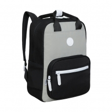 Рюкзак школьный  черный - серый,27х38х13 см.отдел для ноутбука,укрепленная спинка Grizzly
