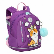 Рюкзак детский  фиолетовый,1 отдел,светоотражающие элементы,свисток Grizzly