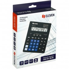 Калькулятор 12-разряд  настольный Business Line CDB1201-BK/BL, двойное питание,155*205*35мм, черный/синий Eleven