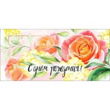 Конверт для денег С Днем Рождения! 82х171 мм
