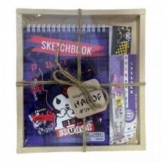 Набор подарочный  Скетчбук Kuromi, формат А5, 60 листов + Корректор-лента 6 х 4 м.+линейка 20см. Centrum