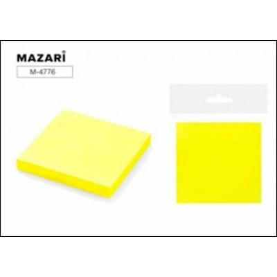 Блок для заметок с клеевым краем  76x76 см, 100 л., жёлтый Mazari