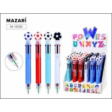 Ручка шариковая многоцветная 6 цветов,автомат.МЯЧ,0.7мм, Mazari