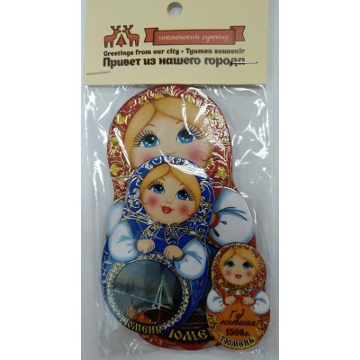 Сувенир Тюмень  Магнит  с полиграфией. Матрешка 