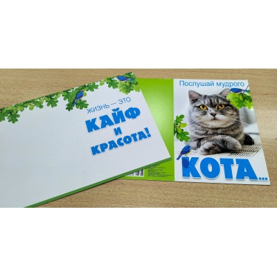 Открытка Послушай мудрого кота....122х182 мм