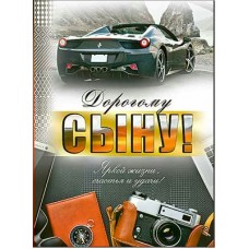Открытка Дорогому Сыну! 202х278 мм