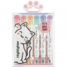 Маркер текстовыделитель набор 12 цветов двусторонние 