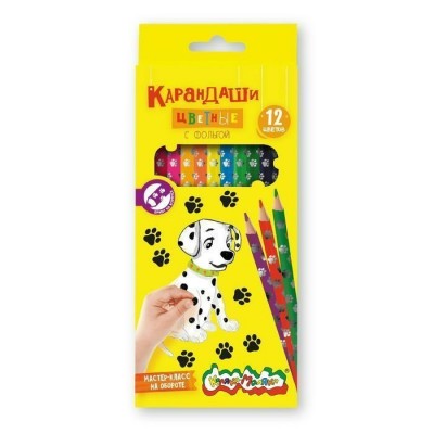Карандаши 12цв. дерево ЛАПКИ , кругл. корп. Каляка-Маляка