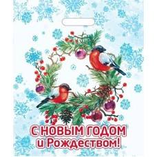 Пакет Полиэтиленовый Птицы в лесу НГ 36х43 (35) с вырубной ручкой