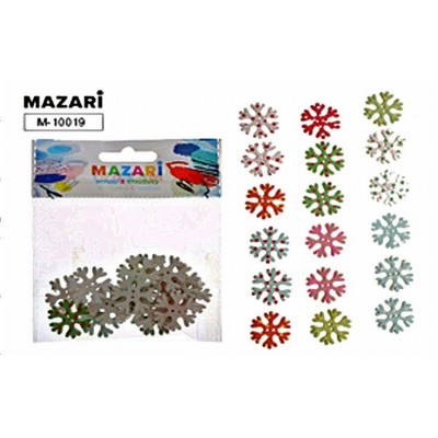 Новый год Пуговицы  деревянные CORAL, 18 шт., ОПП- упаковка Mazari