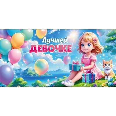 Конверт для денег Лучшей девочке 84х168 мм