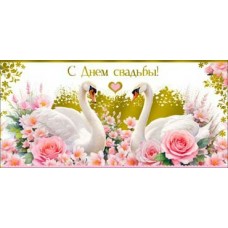 Конверт для денег С Днем свадьбы! 84х171 мм