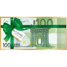 Конверт для денег  100 Евро. Удачи! Благополучия! 82х170 мм