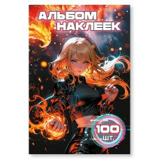 Альбом С наклейками А6 аниме девочка 100х148 мм