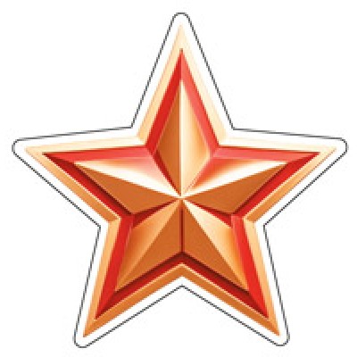 Украшение Звезда патриотическая (двухсторонняя) 110х100 мм