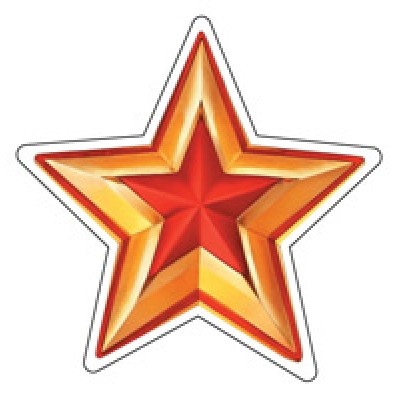Украшение Звезда патриотическая (двухсторонняя) 110х110 мм